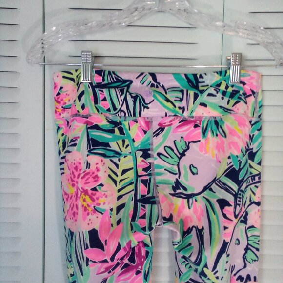 LILLY PULITZER LUXLETIC S ANIKA WEEKENDER CROP LEGGING 30135 LOW RISE TROPICAL - Picture 6 of 13